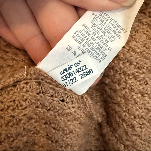 Aerie Brown Women's Cowl Neck Sweater - Picture 10 of 10